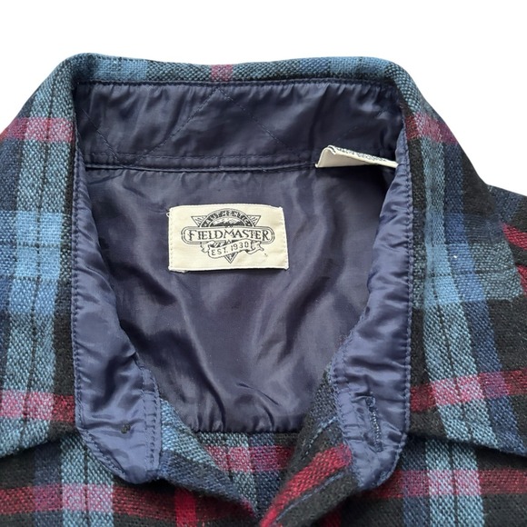 Fieldmaster Vintage Plaid Flannel Shirt Jacket XL Wool Blend Lined USA - Picture 3 of 7